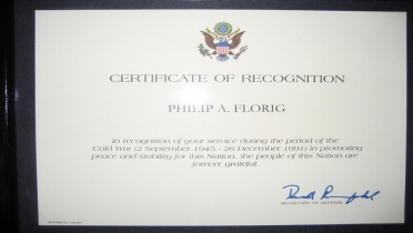 DOD Cert of Recognition